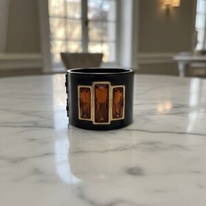 Vintage - Lee Anget Art Deco Black Enamel Cuff